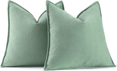 Foto 1 | Foto 1 | Fundas De Almohada Miulee De Felpilla Verde Grisáceo, 45 X 45 Cm, Paquete De 2 - Venta Internacional.