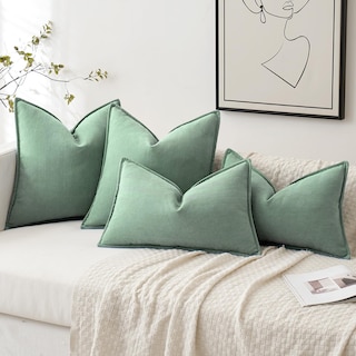 Foto 4 | Foto 4 | Fundas De Almohada Miulee De Felpilla Verde Grisáceo, 45 X 45 Cm, Paquete De 2 - Venta Internacional.