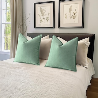 Foto 5 | Foto 5 | Fundas De Almohada Miulee De Felpilla Verde Grisáceo, 45 X 45 Cm, Paquete De 2 - Venta Internacional.