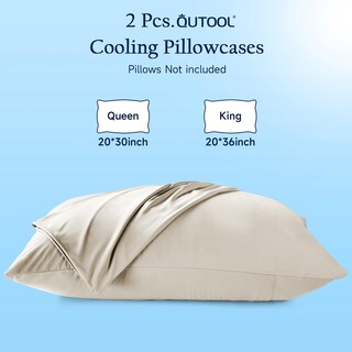 Foto 6 | Foto 6 | Juego De 2 Fundas De Almohada Refrigerantes Qutool King Size, Color Champán - Venta Internacional.