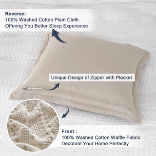 Foto 4 | Foto 4 | Funda De Almohada Phf, 100% Algodón, Tejido Gofrado, 66 X 66 Cm, Paquete De 2 - Venta Internacional.