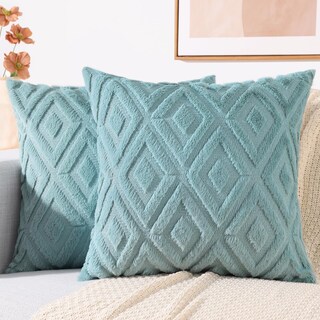 Foto 1 | Foto 1 | Fundas De Almohada Decoruhome Spring De Lana Sintética De 66 X 66 Cm, Color Verde Menta - Venta Internacional.