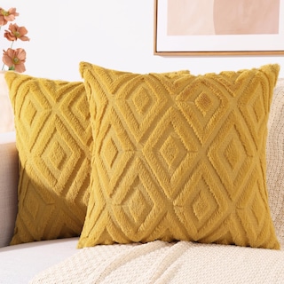 Foto 1 | Foto 1 | Juego De 2 Fundas De Almohada Para Sofá Decoruhome, 26 X 26 Cm, Color Amarillo - Venta Internacional.