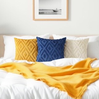 Foto 5 | Foto 5 | Juego De 2 Fundas De Almohada Para Sofá Decoruhome, 26 X 26 Cm, Color Amarillo - Venta Internacional.