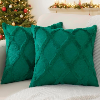 Foto 1 | Foto 1 | Fundas De Cojín Decoruhome, Suave Felpa, Piel Sintética Y Lana, Color Verde - Venta Internacional.