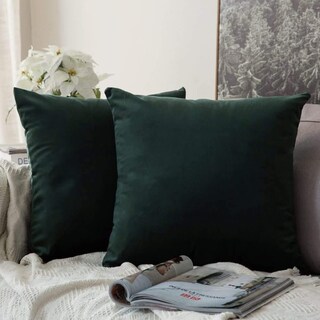 Foto 1 | Foto 1 | Funda De Almohada Miulee Velvet Soft Solid, 50 X 50 Cm, Verde Militar, X2 - Venta Internacional.