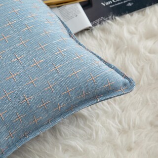 Foto 2 | Foto 2 | Fundas De Almohada Mandioo De Lino De Arpillera, 40 X 40 Cm, Paquete De 2 Unidades, Color Azul - Venta Internacional.