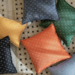 Foto 6 | Foto 6 | Fundas De Almohada Mandioo De Lino De Arpillera, 40 X 40 Cm, Paquete De 2 Unidades, Color Azul - Venta Internacional.
