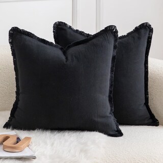 Foto 1 | Foto 1 | Fundas De Almohada Mandioo De Algodón Neutro Con Flecos De 45 X 45 Cm, Color Negro (2) - Venta Internacional.