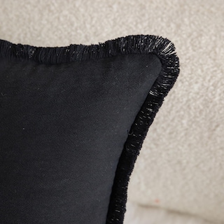 Foto 2 | Foto 2 | Fundas De Almohada Mandioo De Algodón Neutro Con Flecos De 45 X 45 Cm, Color Negro (2) - Venta Internacional.
