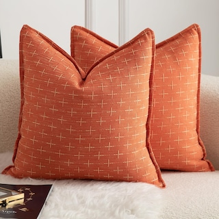 Foto 1 | Foto 1 | Fundas De Almohada Mandioo De Lino De Arpillera, 45 X 45 Cm, Paquete De 2 Unidades, Color Naranja - Venta Internacional.