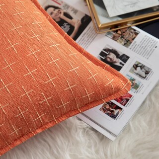 Foto 2 | Foto 2 | Fundas De Almohada Mandioo De Lino De Arpillera, 45 X 45 Cm, Paquete De 2 Unidades, Color Naranja - Venta Internacional.