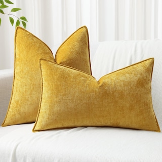 Foto 7 | Foto 7 | Fundas De Almohada Decoruhome Chenille, 22 X 22 Cm, Juego De 2 Unidades, Color Amarillo Mineral - Venta Internacional.