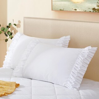Foto 1 | Foto 1 | Juego De 2 Fundas De Almohada Estándar Con Volantes Vonty Color Blanco - Venta Internacional.