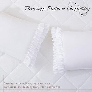 Foto 2 | Foto 2 | Juego De 2 Fundas De Almohada Estándar Con Volantes Vonty Color Blanco - Venta Internacional.