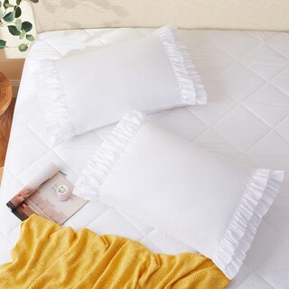 Foto 3 | Foto 3 | Juego De 2 Fundas De Almohada Estándar Con Volantes Vonty Color Blanco - Venta Internacional.