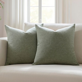 Foto 1 | Foto 1 | Fundas De Almohada Meekio Dark Sage Linen 45 X 45 Cm Juego De 2 - Venta Internacional.