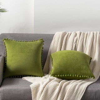 Foto 4 | Foto 4 | Pack De 2 Fundas De Almohada Dezene Chartreuse 20 X 20 Cm Terciopelo - Venta Internacional.