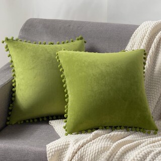 Foto 7 | Foto 7 | Pack De 2 Fundas De Almohada Dezene Chartreuse 20 X 20 Cm Terciopelo - Venta Internacional.