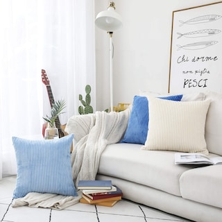 Foto 6 | Foto 6 | Fundas De Almohada Home Brilliant De Terciopelo A Rayas Pana 60 X 60 Cm - Venta Internacional.