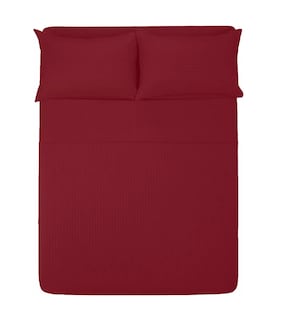 Foto 1 | Foto 1 | Sábana Matrimonial y Fundas para Almohada Malubero color Rojo 4 Piezas