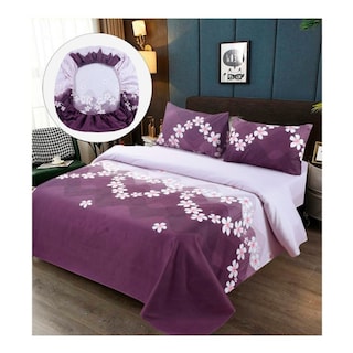 Foto 1 | Foto 1 | Juego De Sábanas, 100% Algodón, 2.0 Asientos (tamaño Queen) Con Fundas, Color Morado - Venta Internacional.