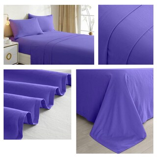 Foto 2 | Foto 2 | Juego De Sábanas Lisas Lila 1.5 Plazas 144 Hilos 50% Algodón/ 50% P - Venta Internacional.