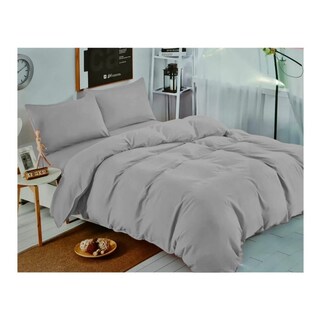 Foto 1 | Foto 1 | Juego De Sábanas Unicolor Gris, 1,5 Plazas, 144 Hilos, 50% Algodón - Venta Internacional.