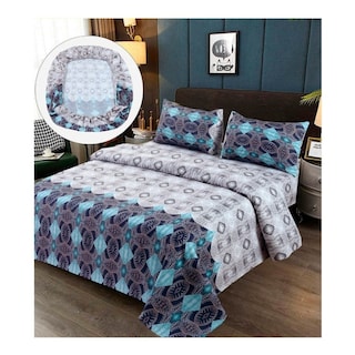 Foto 1 | Foto 1 | Juego De Sábanas 100% Algodón Premium 2.0 Con Asientos (tamaño Queen), Color Blanco Y Azul - Venta Internacional.