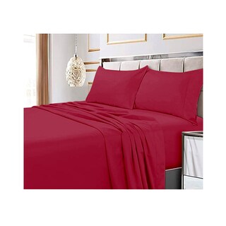 Foto 2 | Foto 2 | Juego de Sábanas color Burdeos 1,5 Cuadrados 144 Hilos - Venta Internacional