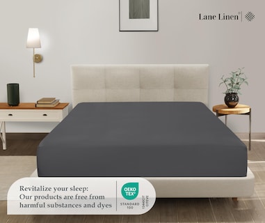 Foto 2 | Foto 2 | Sábana Bajera Lane Linen Lane Linen Queen De Microfibra Color Carbón - Venta Internacional.