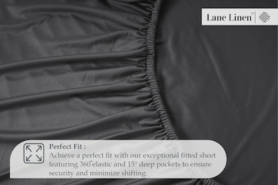 Foto 4 | Foto 4 | Sábana Bajera Lane Linen Lane Linen Queen De Microfibra Color Carbón - Venta Internacional.