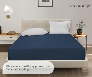 Foto 5 | Foto 5 | Sábana Bajera Lane Linen Lane Linen Twin Xl De Microfibra Azul Marino - Venta Internacional.