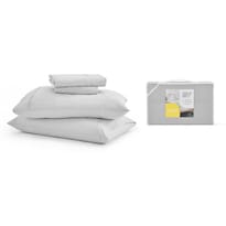 Juego de Sábanas de Microfibra Queen Size Nooz Gris 1 Juego de 4 Piezas