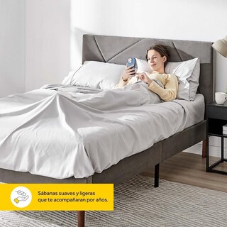 Foto 5 | Foto 5 | Juego de Sábanas de Microfibra Matrimoniales Nooz Grises 1 Juego de 4 Piezas