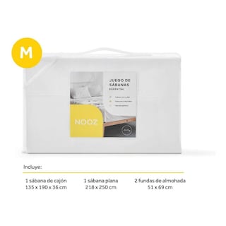 Foto 8 | Foto 8 | Juego de Sábanas de Microfibra Nooz de Cajón Plana y Funda para Almohada Suave y Fácil de Lavar Matrimonial