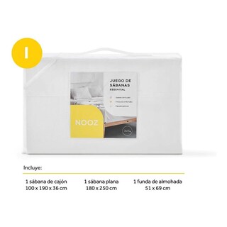 Foto 8 | Foto 8 | Juego de Sábanas de Microfibra Individuales Nooz Blanco 1 Juego de 3 Piezas