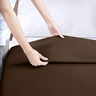 Foto 7 | Foto 7 | Sábana Plana Utopia Bedding Queen Brown, Suave Microfibra Cepillada - Venta Internacional.