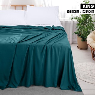 Foto 2 | Foto 2 | Sábana Plana Utopia Bedding De Microfibra Cepillada Suave, Tamaño King, Color Verde Azulado - Venta Internacional.