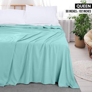 Foto 2 | Foto 2 | Sábana Plana Utopia Bedding Queen Spa De Microfibra Suave, Azul - Venta Internacional.
