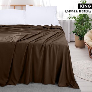 Foto 2 | Foto 2 | Sábana Plana Utopia Bedding De Microfibra Cepillada Suave, Tamaño King Marrón - Venta Internacional.