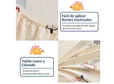 Foto 3 | Foto 3 | Juego Xtellar Sábanas Matrimonial Infantil 4pz Supersuave Anti-ácaros Color Amarillo Claro