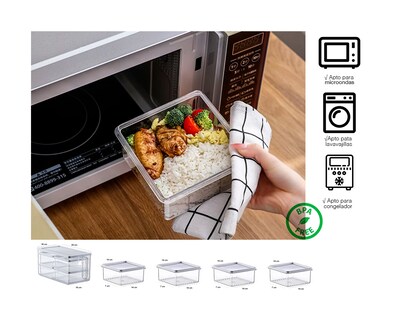 Foto 4 | Foto 4 | Organizadores de Alimentos con Asa para Refrigerador Brandtrendy Transparente Diseñó 5 en 1 Retráctil