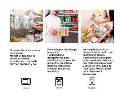 Foto 6 | Foto 6 | Organizadores de Alimentos con Asa para Refrigerador Brandtrendy Transparente Diseñó 5 en 1 Retráctil