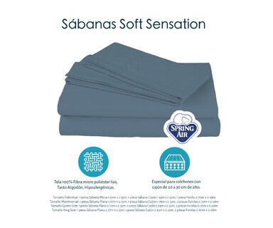 Foto 3 | Foto 3 | Juego de Sábanas Spring Air King Size Soft Sentation color Blanco más 2 Almohada de Osos