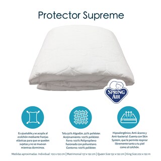Foto 4 | Foto 4 | Juego de Sábanas Spring Air Soft Sensation color Azul Matrimonial + Protector de Colchón + 2 Almohadas