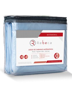 Foto 3 | Foto 3 | Juego de Sábanas Matrimonial Rebeca Confort 300 color azul