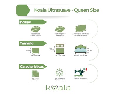 Foto 5 | Foto 5 | Juego de Sábanas Rebeca Koala King Size color Gris