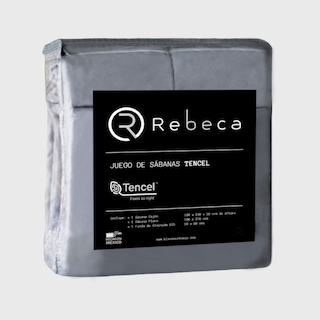 Foto 5 | Foto 5 | Juego de Sábanas Queen Size Rebeca Tencel color Gris 4 piezas