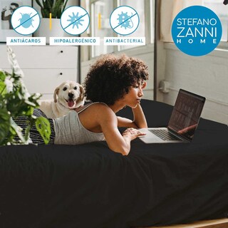 Foto 2 | Foto 2 | Juego de Sábanas Stefano Zanni Home color Negro Matrimonial